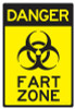 danger fart zone humor Funny Warning Sticker Set
