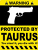Protected By Taurus Funny Warning Sticker Set