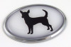Chihuahua 3D Adhesive Oval Chrome Pet Emblem
