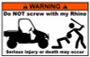 Rhino Funny Warning Sticker Set 3