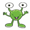 happy funny alien sticker