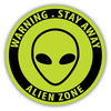 Stay Away Alien Zone Warning Sign Funny Car Sticker