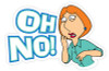 lois OH NO family guy sticker