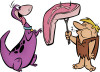 Dino and Barney Rubble with Steak Color Decal Sticker Dino and Barney Rubble with Steak Color Decal Sticker