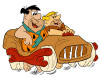 Fred Flintstone and Barney Rubble in Car Decal Sticker Fred Flintstone and Barney Rubble in Car Decal Sticker
