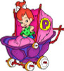 Pebbles Flintstone in Stroler Decal Sticker Pebbles Flintstone in Stroler Decal Sticker