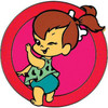 Pebbles Flintstones WINK Cartoon Round Sticker Pebbles Flintstones WINK Cartoon Round Sticker