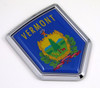 Vermont US state flag domed chrome emblem car badge decal
