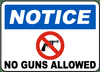 NOTICE NO GUNS ALLOWED STICKER