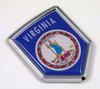 Virginia US state flag domed chrome emblem car badge decal