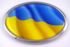 Ukraine Oval  Flag 3D Chrome Emblem