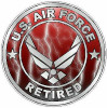 AIR FORCE RETIRED lightning red AIR FORCE RETIRED lightning red