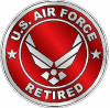 AIR FORCE RETIRED red AIR FORCE RETIRED red