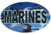 CAMO BLUE OVAL MARINES DECAL CAMO BLUE OVAL MARINES DECAL