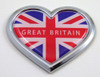 Great Britain Heart 3D Adhesive Chrome Emblem