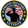 PROUD MILITARY VETERAN ROUND STICKER PROUD MILITARY VETERAN ROUND STICKER