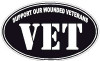 Support our wounded veterans MILITARY OVAL DECAL - BLACK Support our wounded veterans MILITARY OVAL DECAL - BLACK