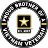 US ARMY VETERAN PROUD BROTHER ROUND STICKER US ARMY VETERAN PROUD BROTHER ROUND STICKER