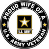 US ARMY VETERAN PROUD WIFE ROUND STICKER US ARMY VETERAN PROUD WIFE ROUND STICKER