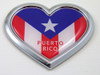 Puerto Rico Heart 3D Adhesive Chrome Emblem