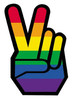 pride peace hand sticker