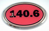 140.6 Pink Running Oval 3D Chrome Emblem