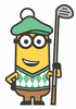 minion golfer sticker