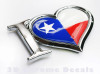 I Love Texas State Flag Chrome Emblem Sticker Car Bike Badge
