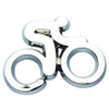 Biking Stick Figure Chrome Emblem