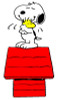 SNOOPY AND WOODSTOCK ON DOGHOUSE STICKER