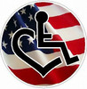 3E LOVE flag USA circular sticker