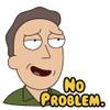 rick and morty DAD NO PROBLEM STICKER