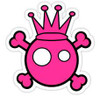pink crossbones crown sticker