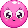 smiley pink bubble face sticker