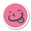 smiley wink pink sticker