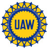UAW logo Wheel Yellow Blue auto sticker