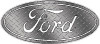 Ford Logo Decal Sticker - Diamond Plate SILVER