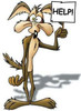 Wile E Coyote HELP Adhesive Vinyl Decal Sticker