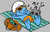 Smurf Sunbathing Decal