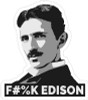 tesla fuck edison sticker