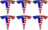 Tesla Motors T Logo decal USA FLAG SET