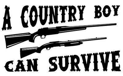 Country Boy Can Survive Decal - ChromeAutoDecals.com