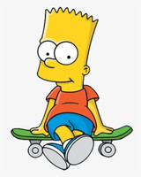 BART SIMPSON SITTING ON SKATEBOARD STICKER BART SIMPSON SITTING ON SKATEBOARD STICKER