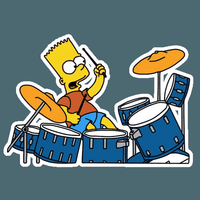 bart simpson DRUMS Sticker bart simpson DRUMS Sticker