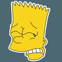 bart simpson HEAD CRY sticker
