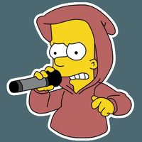 bart simpson JAMMIN DJ Sticker