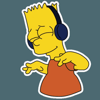 bart simpson JAMMIN Sticker bart simpson JAMMIN Sticker