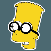 bart simpson NERD GLASSES Sticker