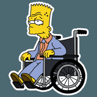 bart simpson WHEEL CHAIR Sticker