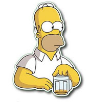 Homer Simpson with Beer Sticker Homer Simpson with Beer Sticker